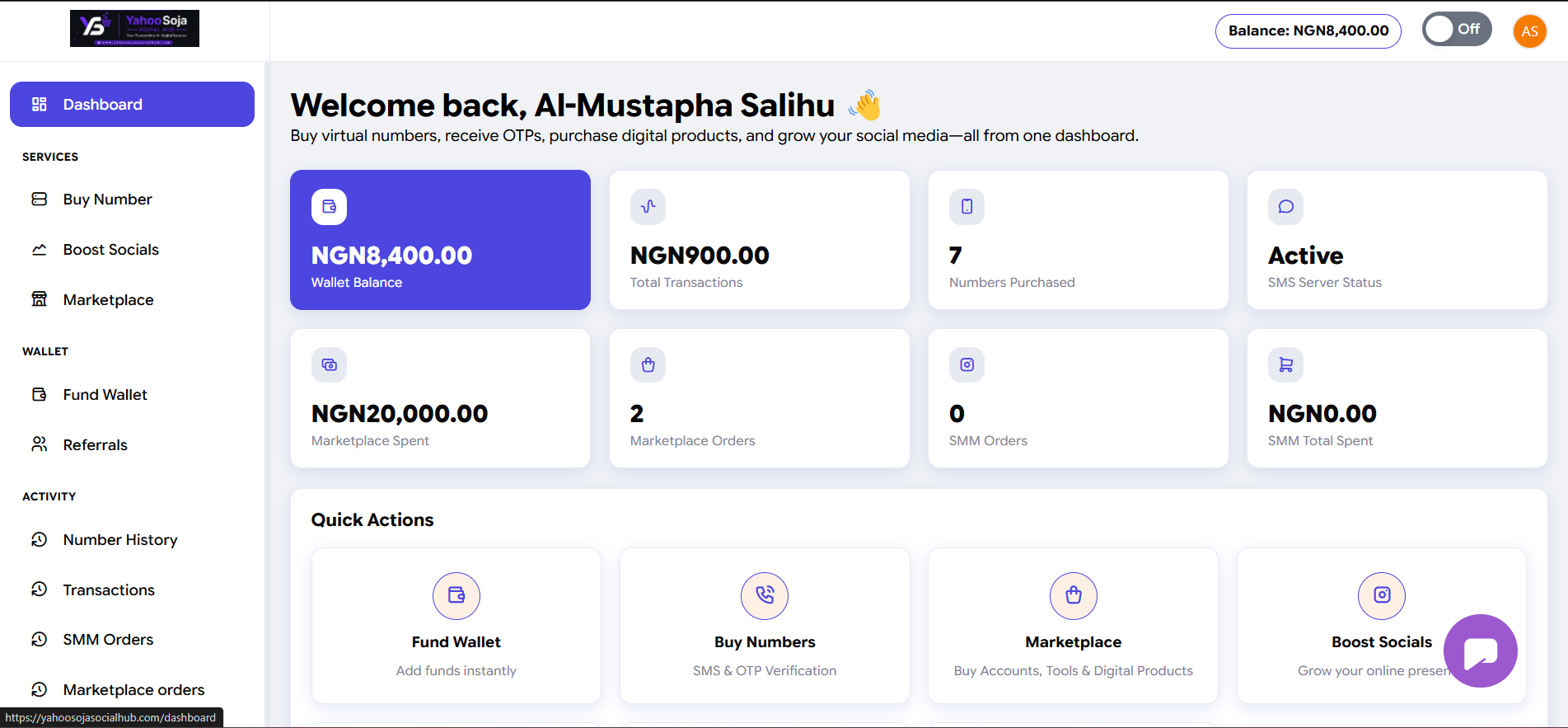 YahooSoja Social Hub Dashboard